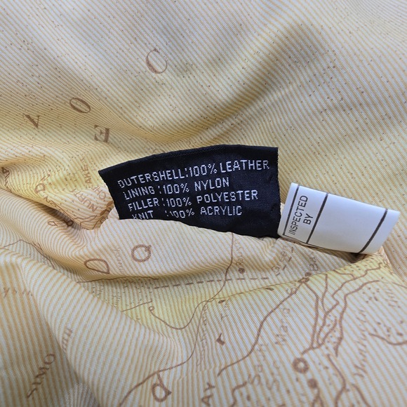 Vintage G-III Global Identity Leather Bomber Jacket - Map Lining - Size Small - Picture 6 of 10